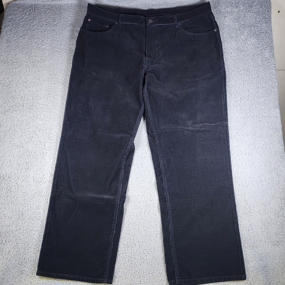 Vtg L.L. Bean Men's Corduroy Pants 44x32 Black 100% Cotton 0ABN1 Straight